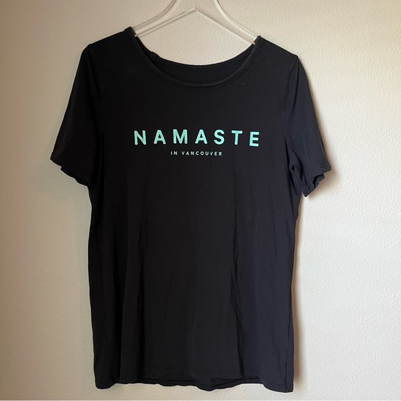 lululemon athletica Tops - Lululemon Namaste in Vancouver Black T Shirt Size Large